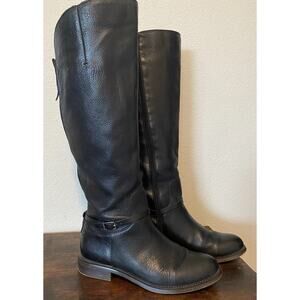 Franco Sarto Tall Knee High Black Leather Boots Women’s 10M